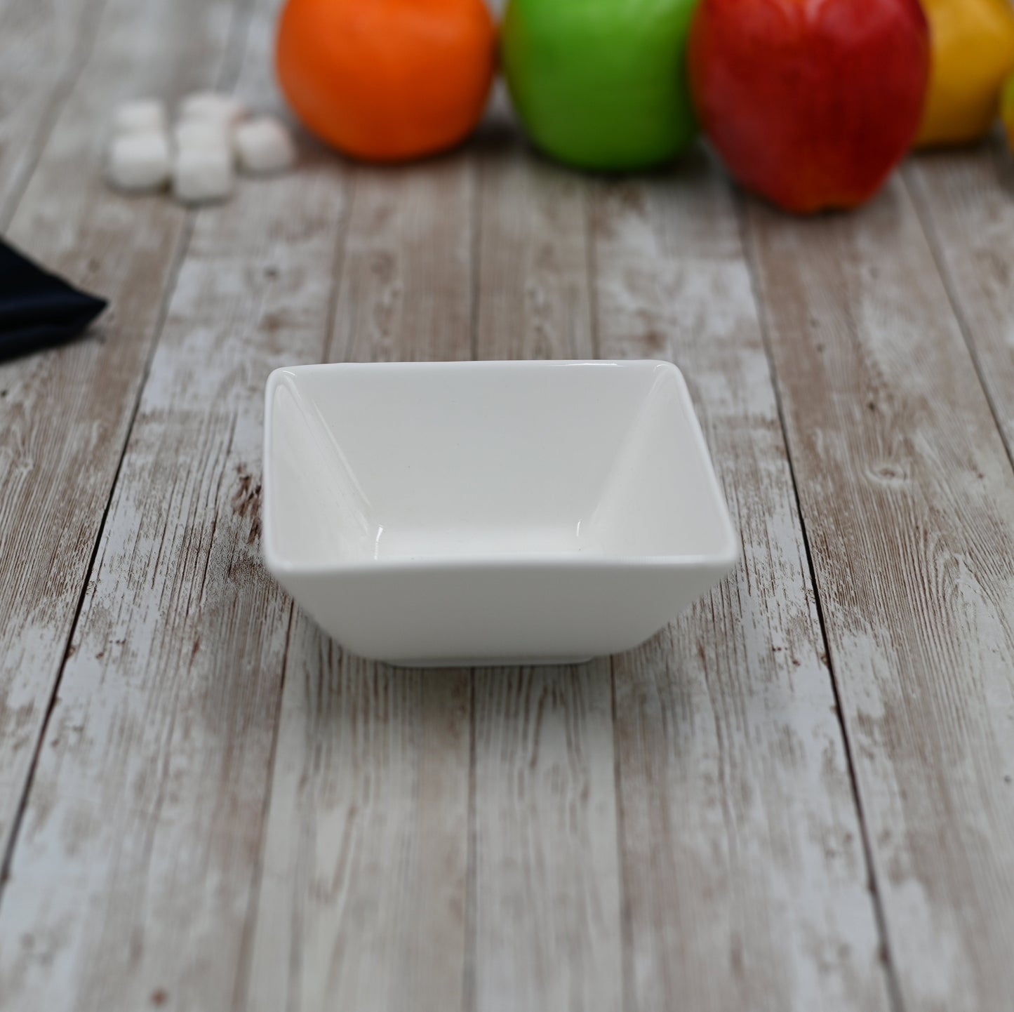 White Square Snack / Sauce Dish 4" inch X 3.75" inch X 2" inch |5 Fl Oz